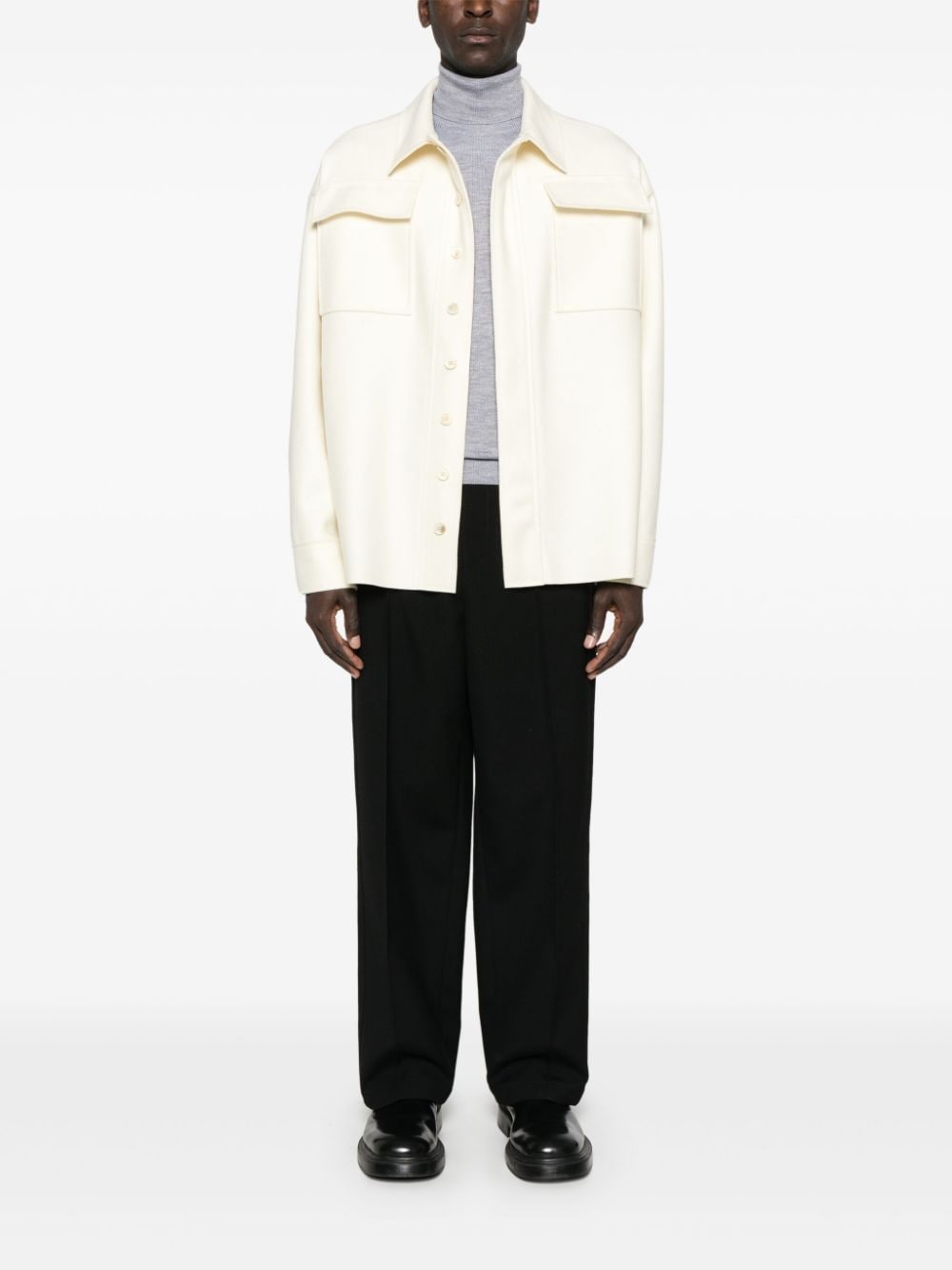 textured wool trousers - 2