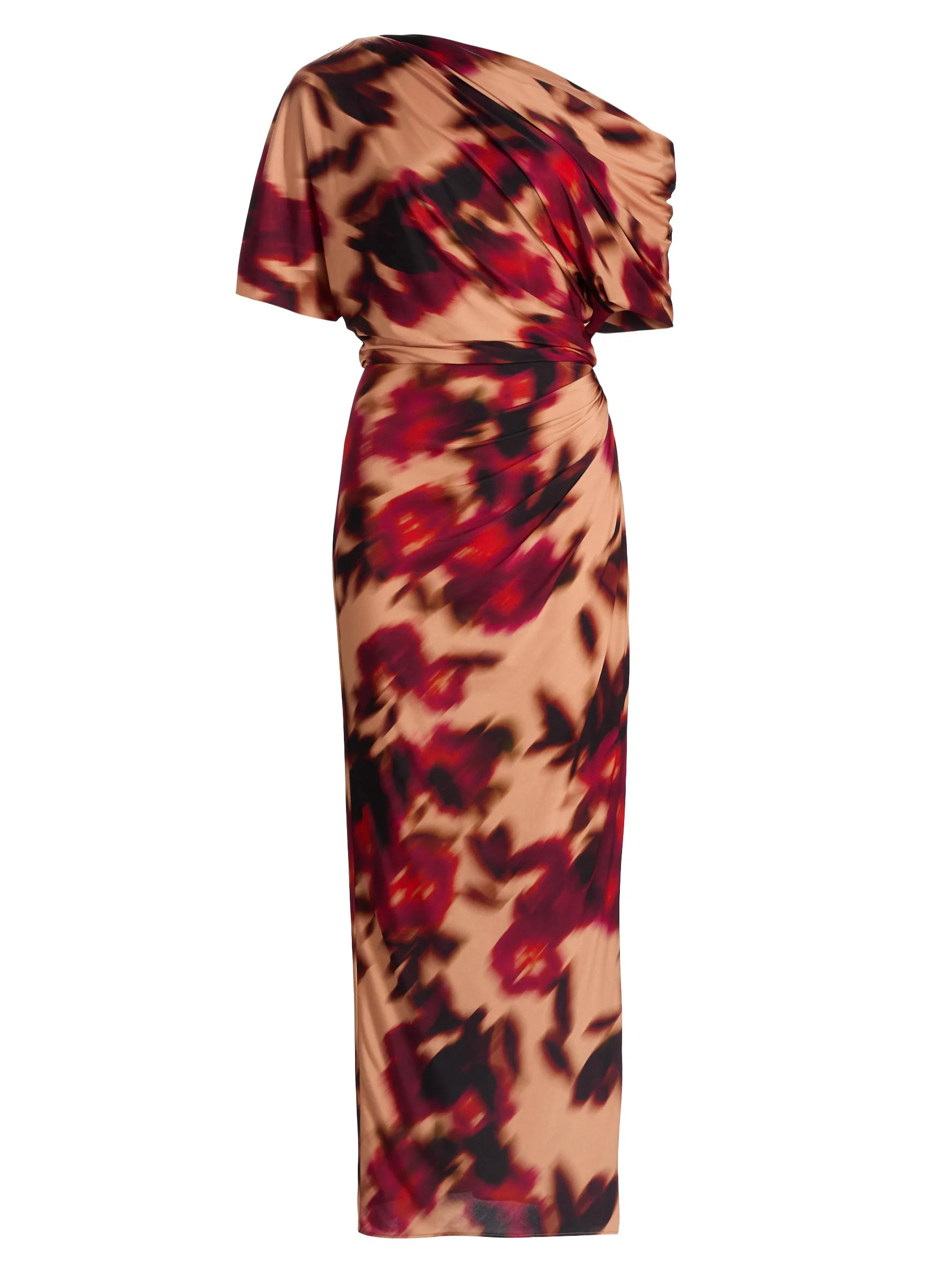 Women's Blurred Floral Jersey Dress - Magenta Multi - 1
