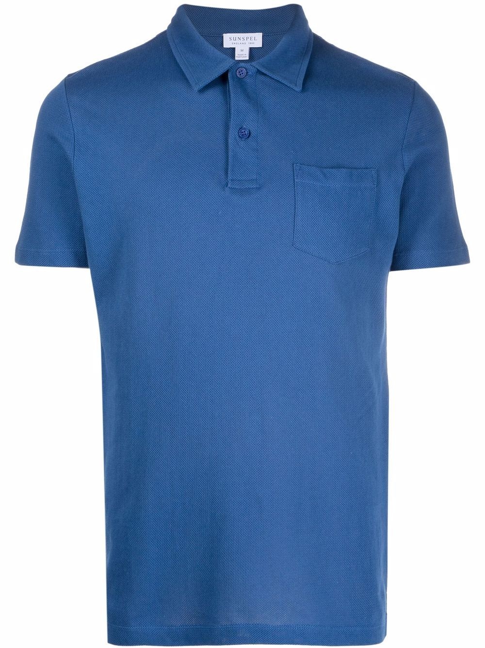 short-sleeved cotton polo shirt - 1