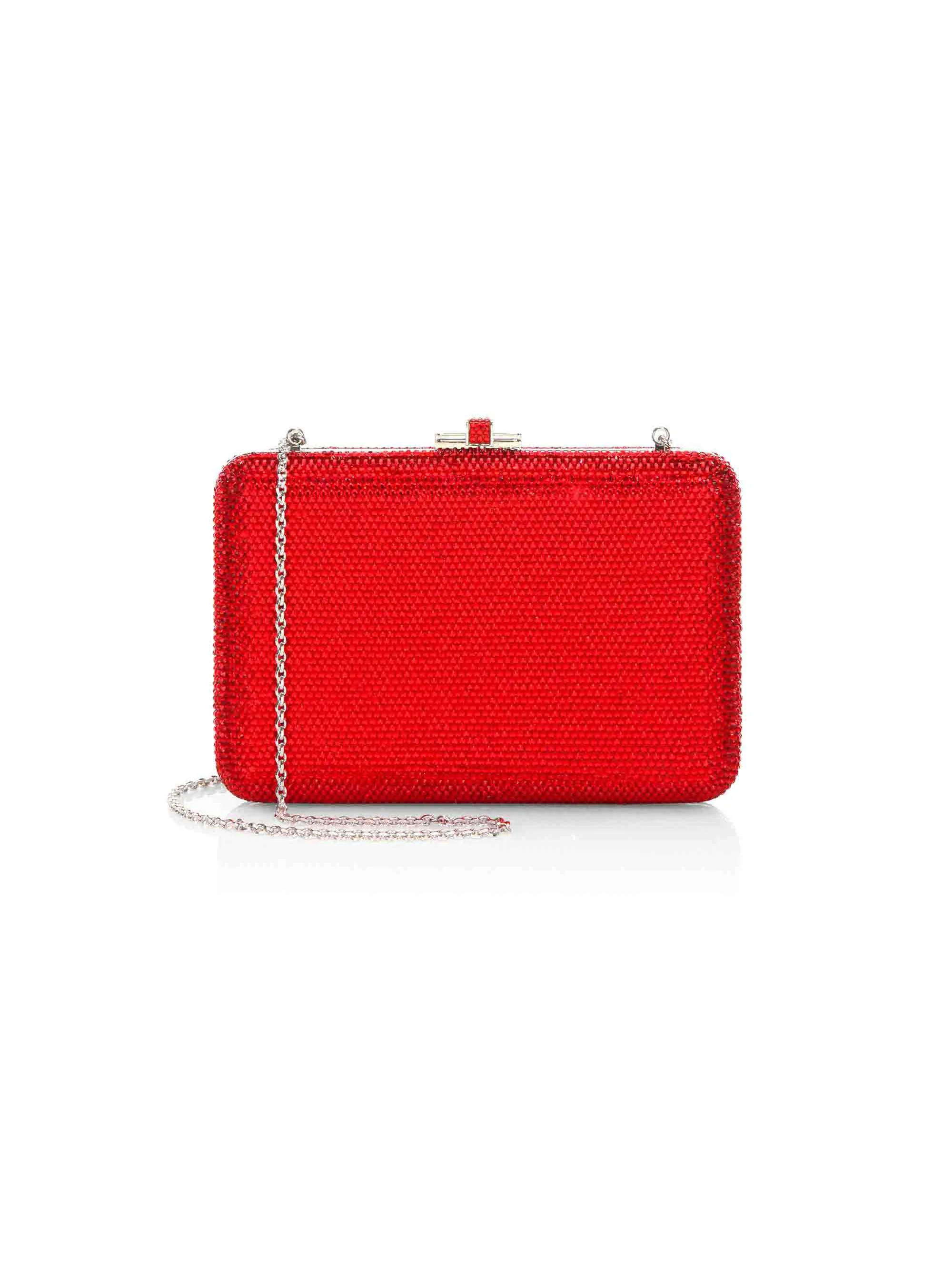 Women's Slim Slide Crystal Clutch - Red - 1