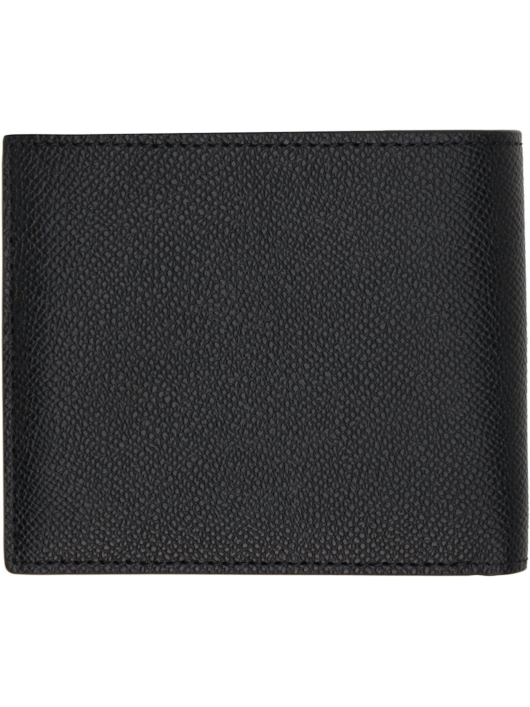 Black Small Grain Leather Bifold Wallet - 2