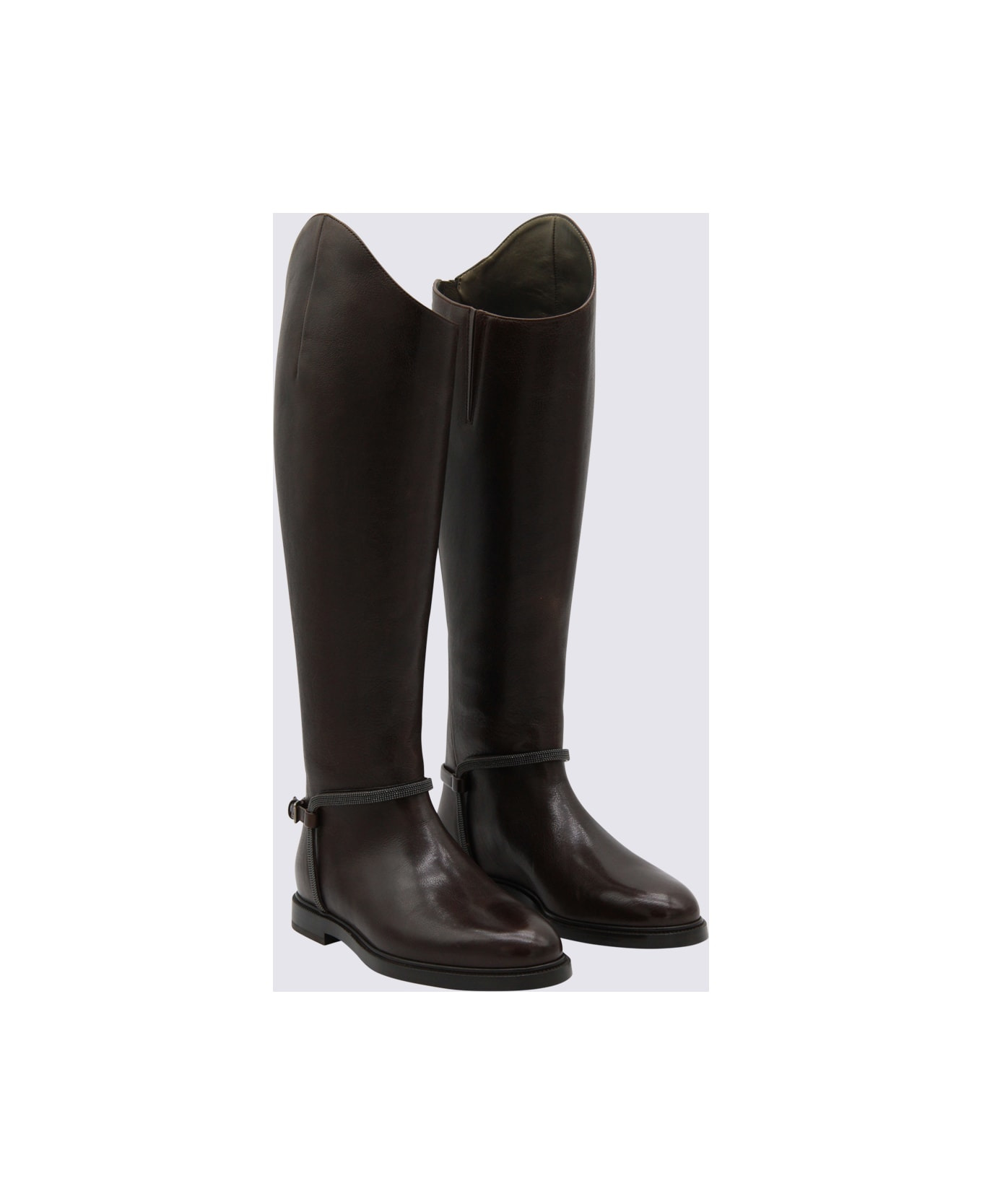 Dark Brown Leather Boots - 2