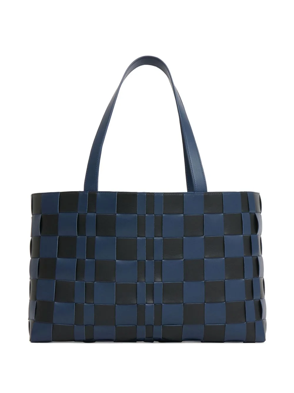 woven leather tote bag - 1