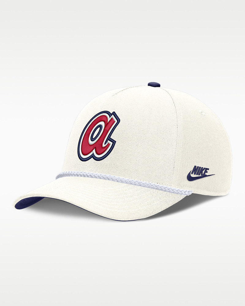 Atlanta Braves 1974 Cooperstown Rise Men's Nike MLB Structured Adjustable Hat 1