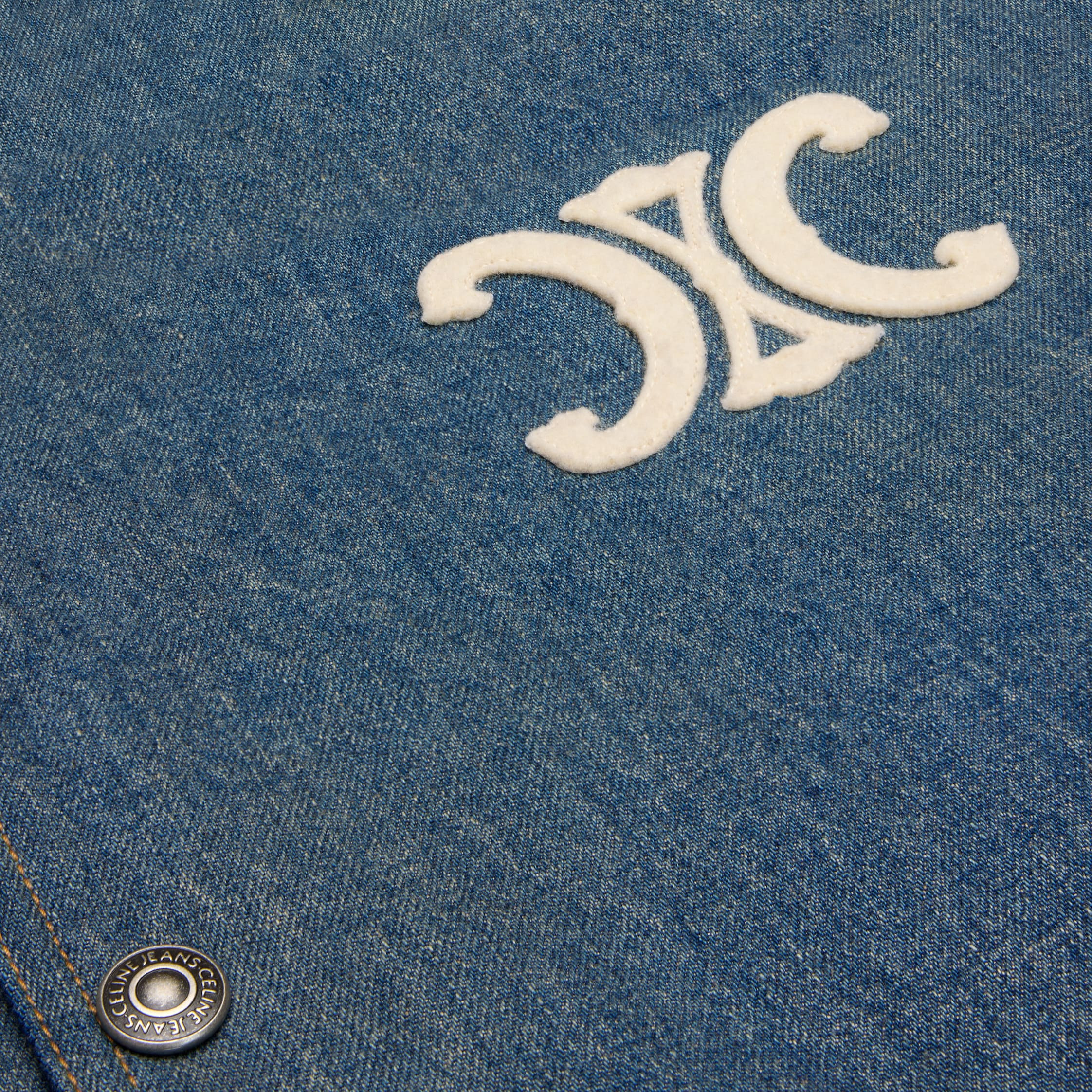 loose triomphe teddy in trail wash denim - 4