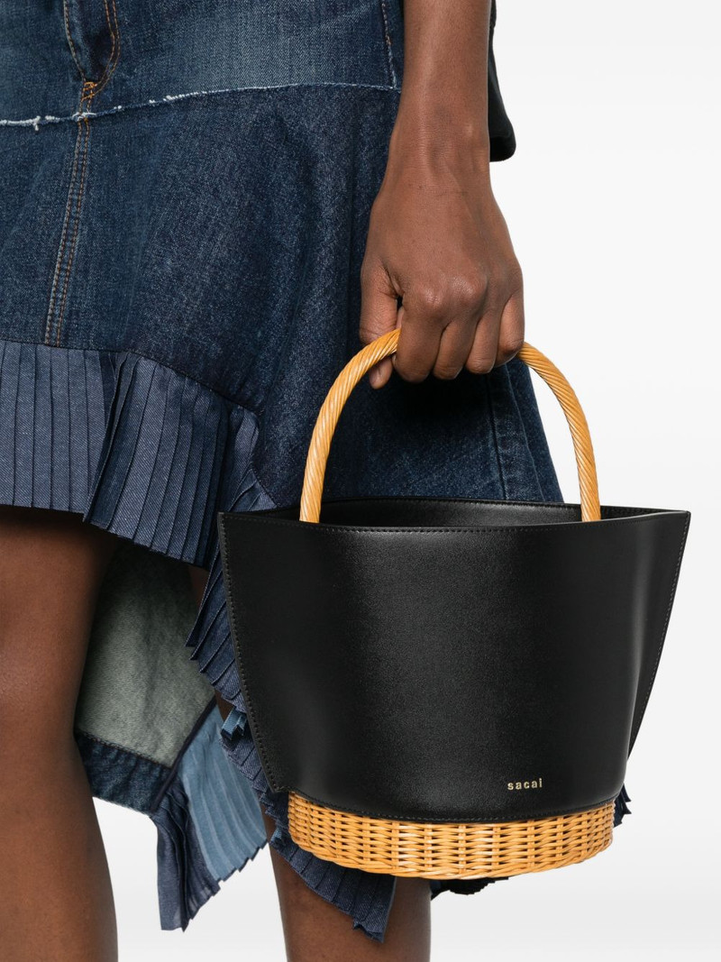 sacai woven handle bucket bag outlook