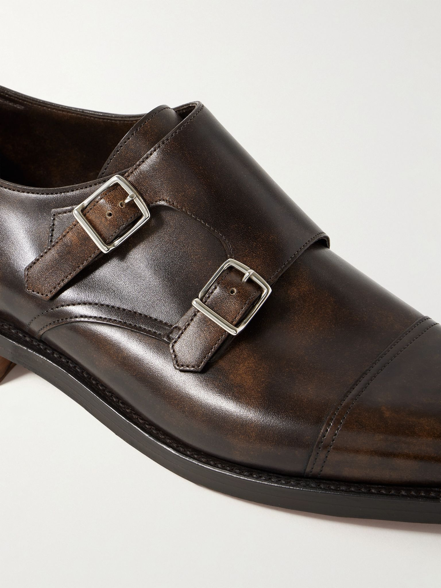 William Leather Monk-Strap Shoes Brown - 5