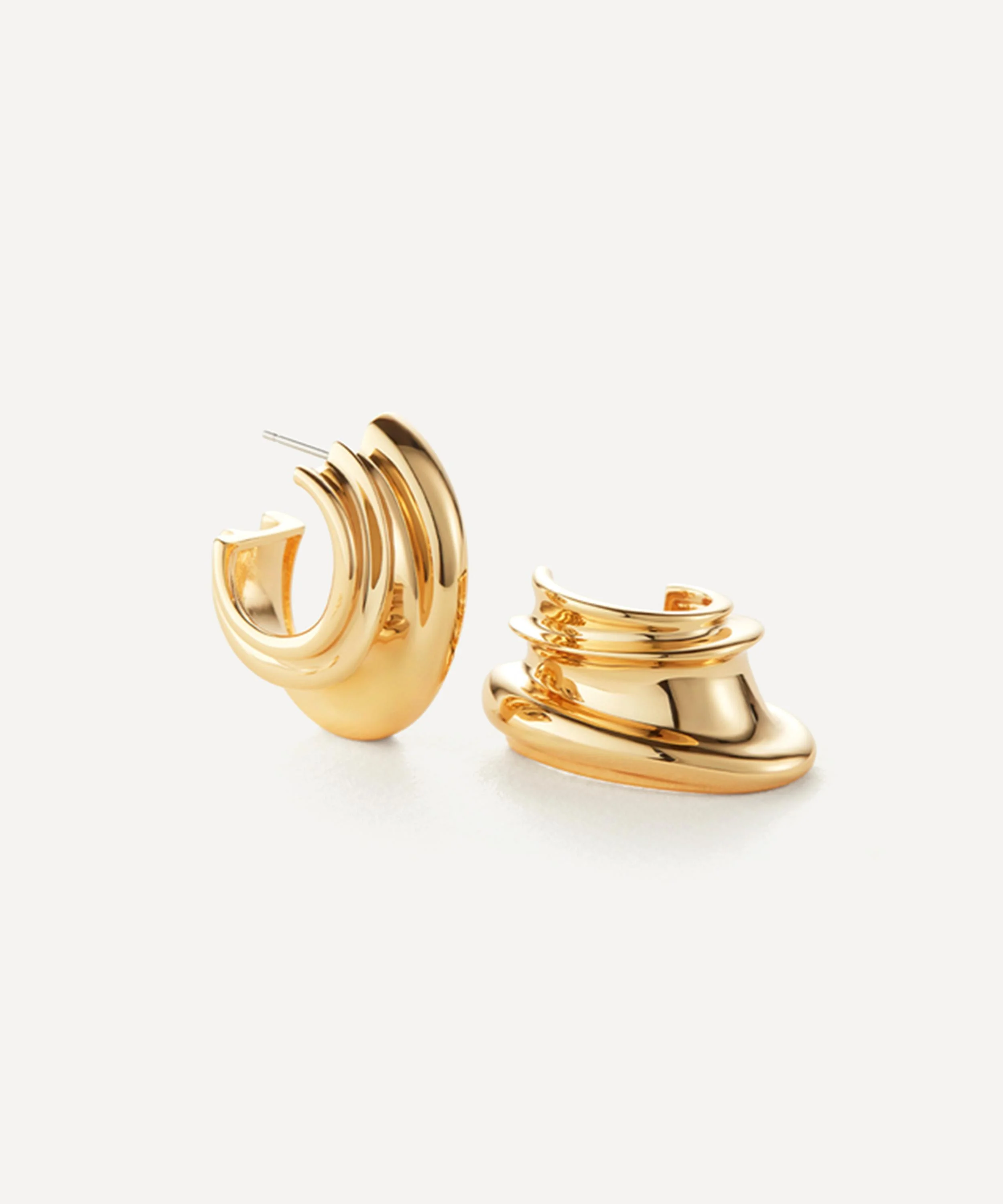 14ct Gold Dipped Brass Leona Hoops - 1