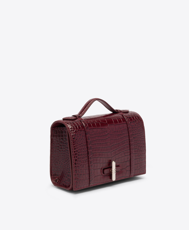 May Red Embossed Leather Small Handbag 3