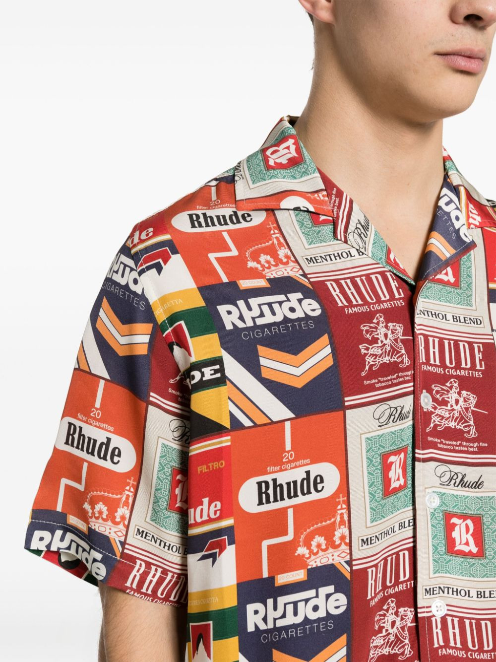 Rhude Men Silk Shirt - 5