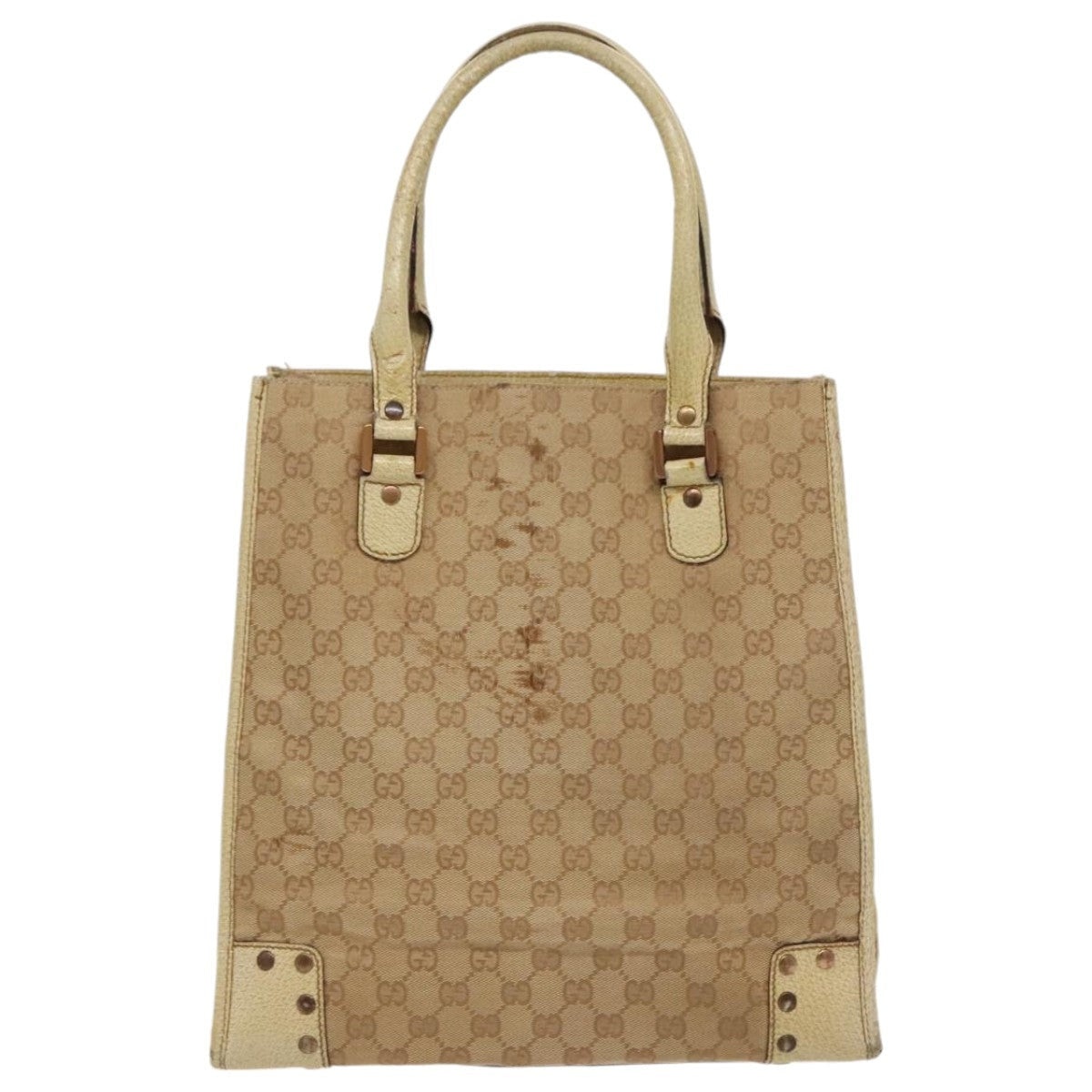 GUCCI GG Canvas Tote Bag Beige Gold - 2