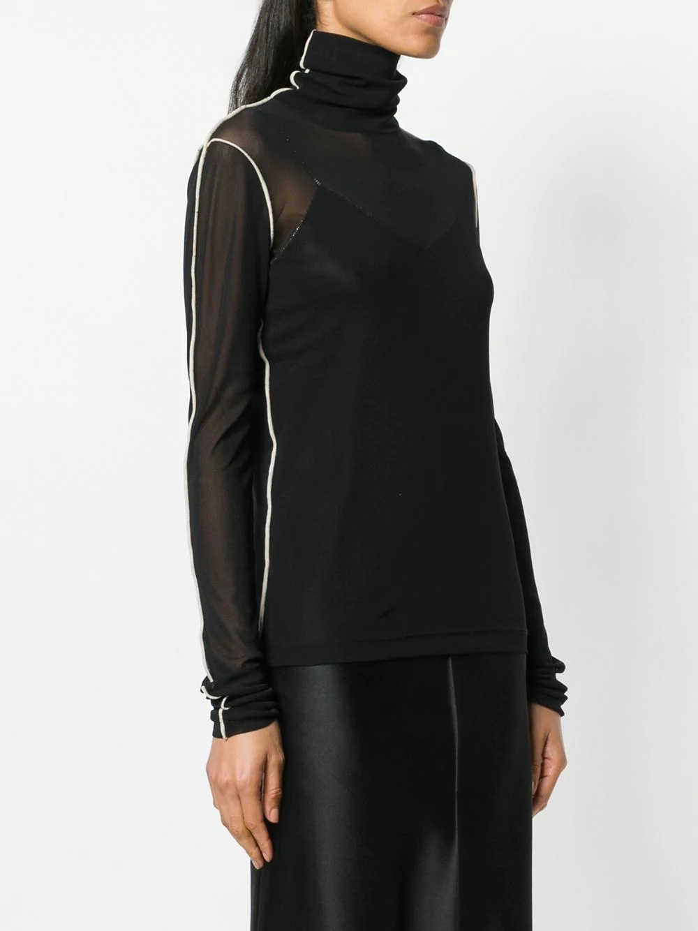 roll neck sheer top - 3