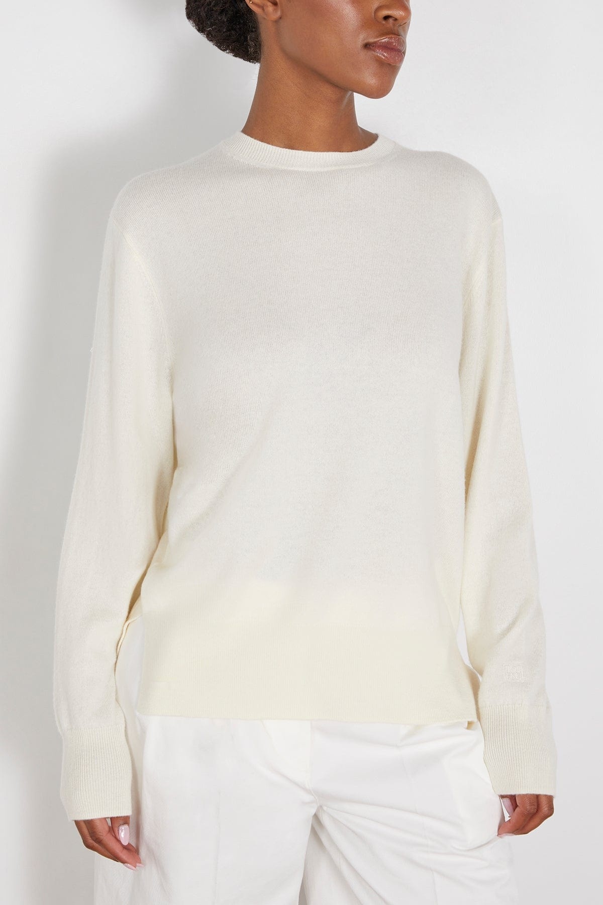 Crewneck Cashmere Knit in Meringue - 3