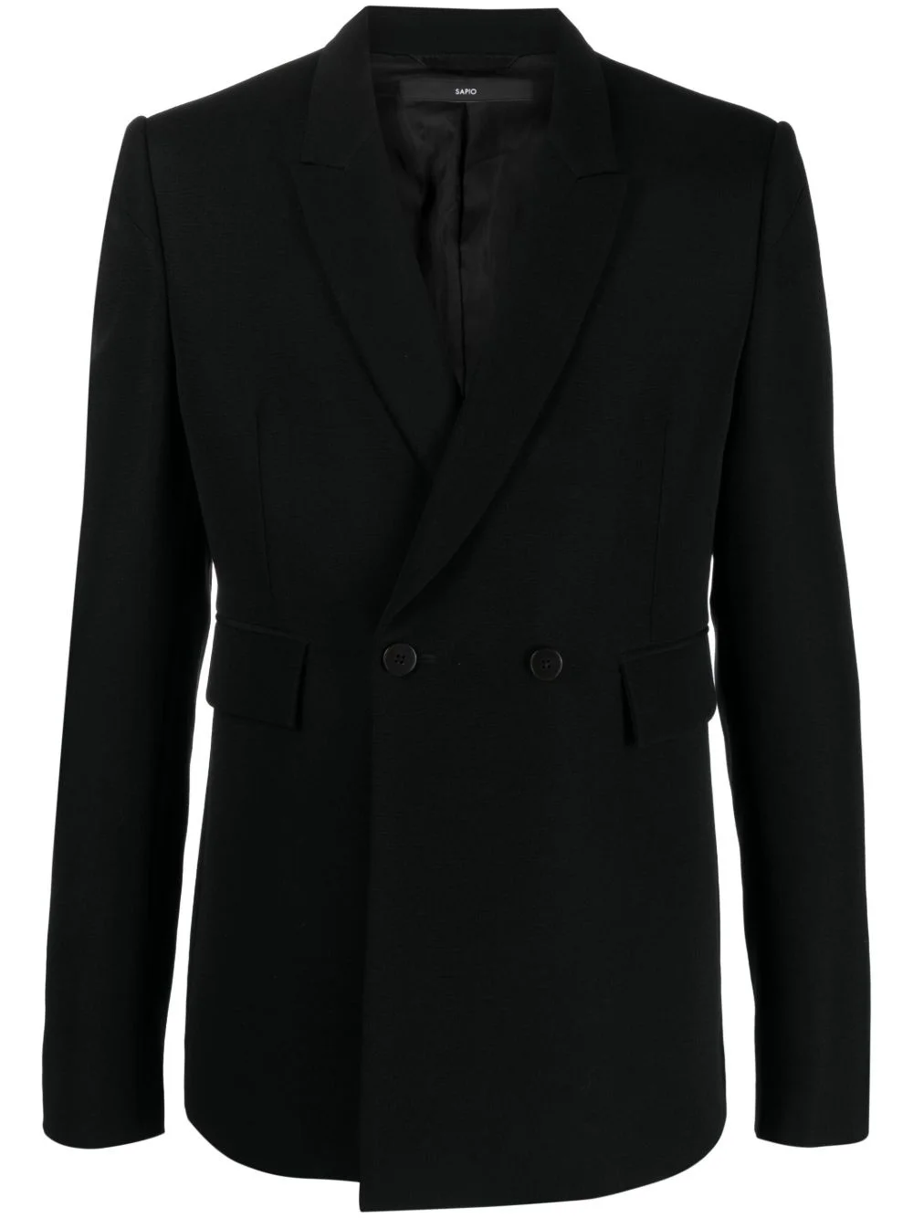 double-breasted wool-cotton blazer - 1