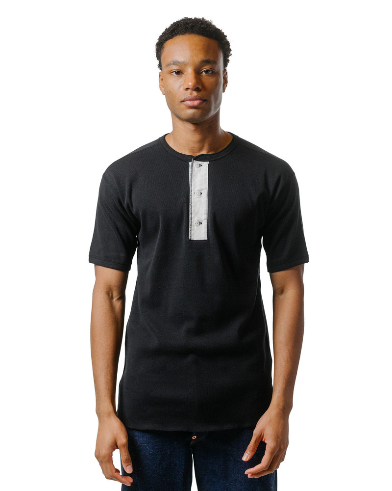 The Real McCoys MC23022 Union Henley Undershirt S/S Black outlook
