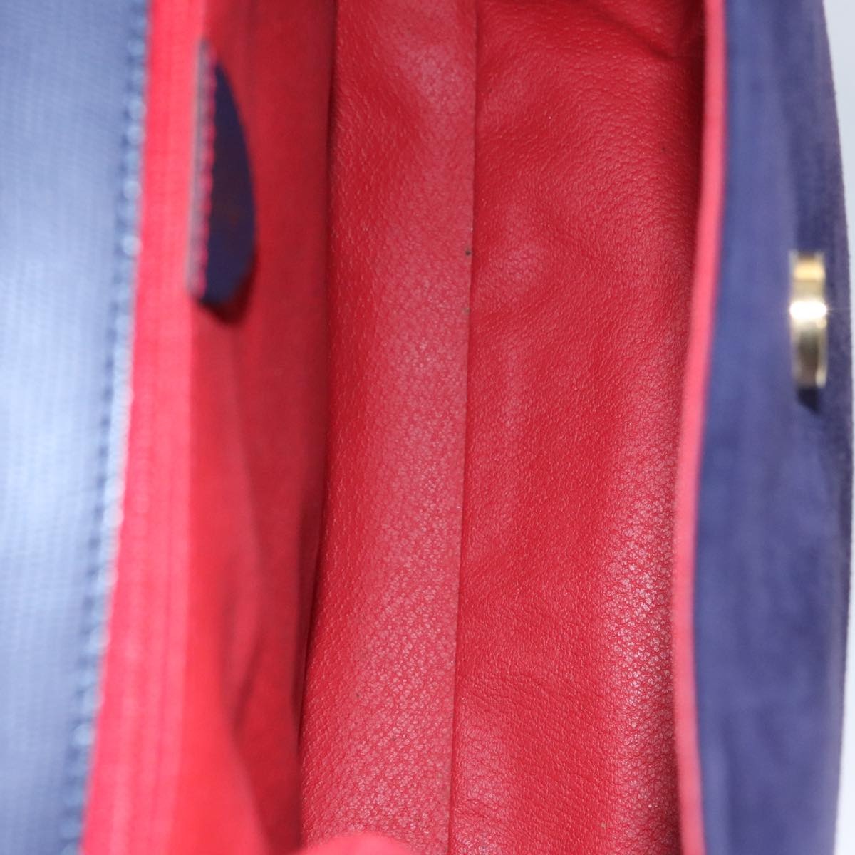 CELINE Hand Bag Suede Leather Purple Gold - 10
