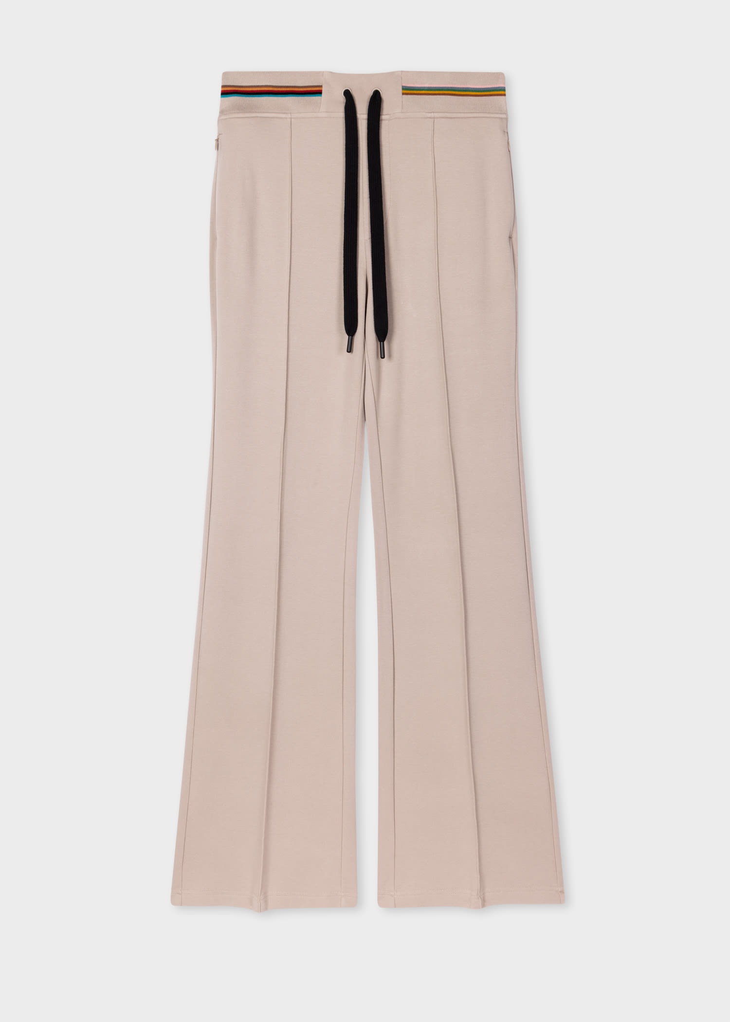 Oatmeal 'Signature Stripe' Wide-Leg Sweatpants - 1