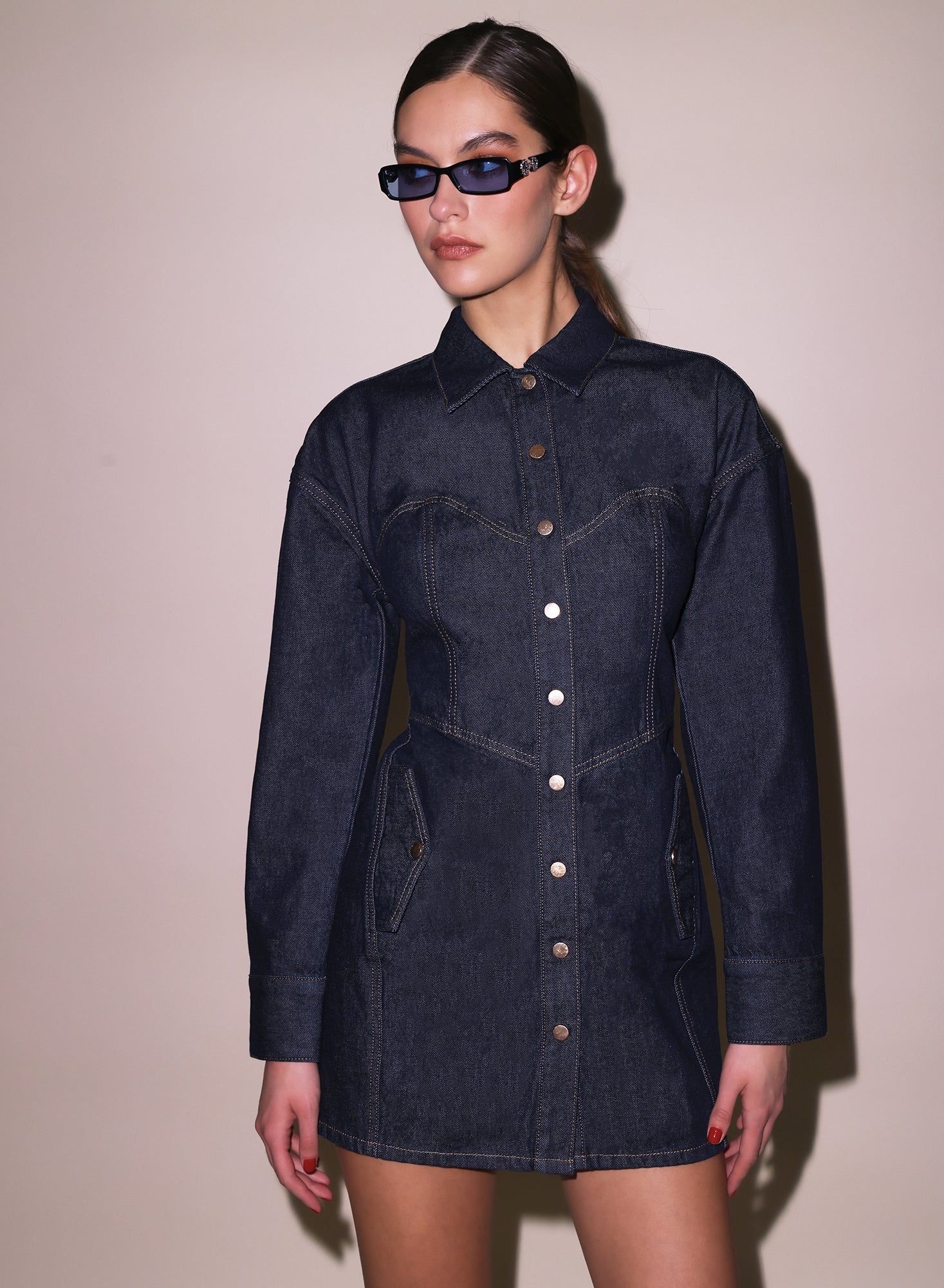 Denim Shirt Dress - 6