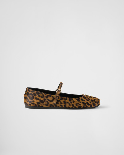 Prada Printed leather ballerinas outlook