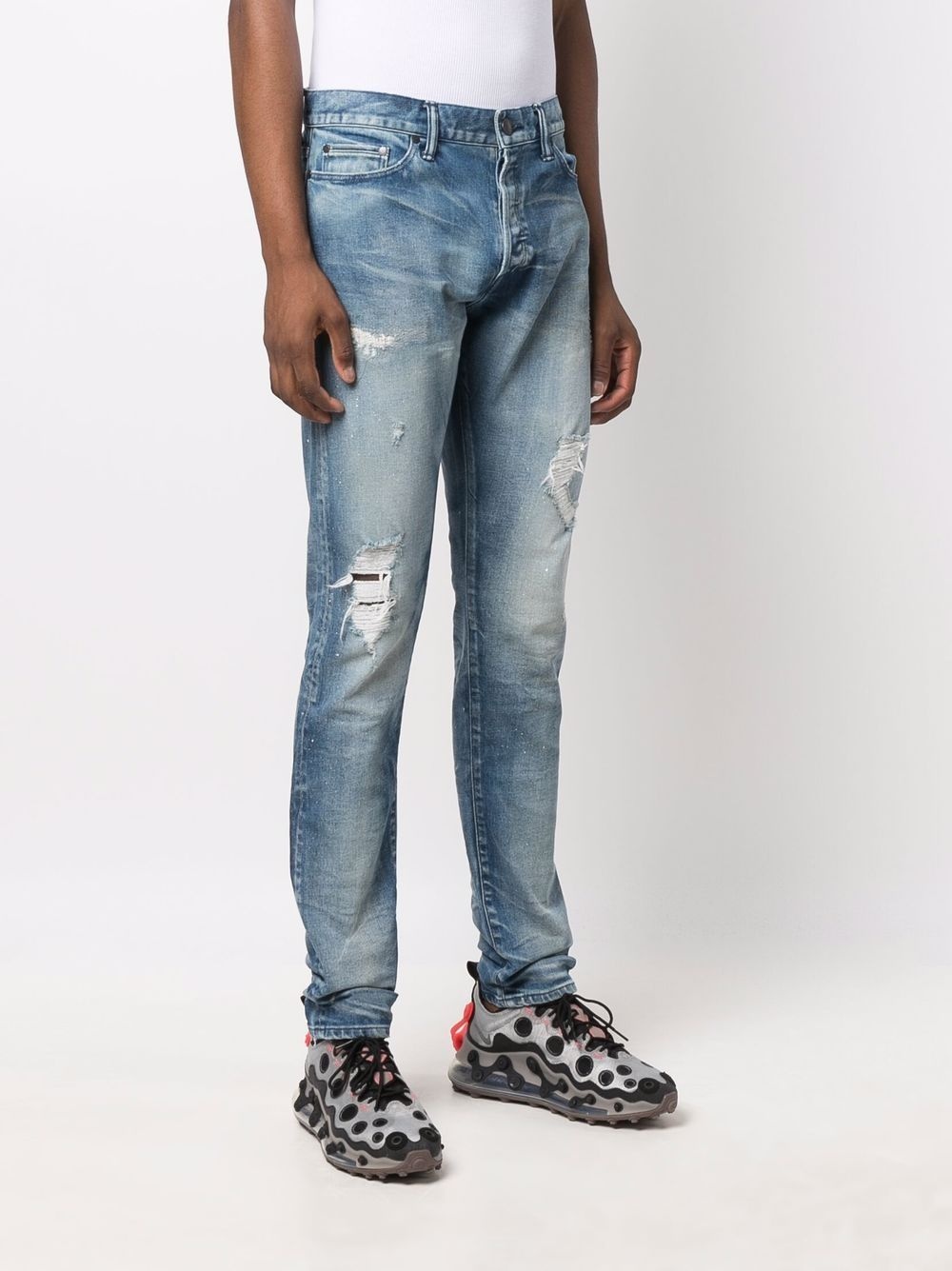 mid-rise distressed jeans - 3