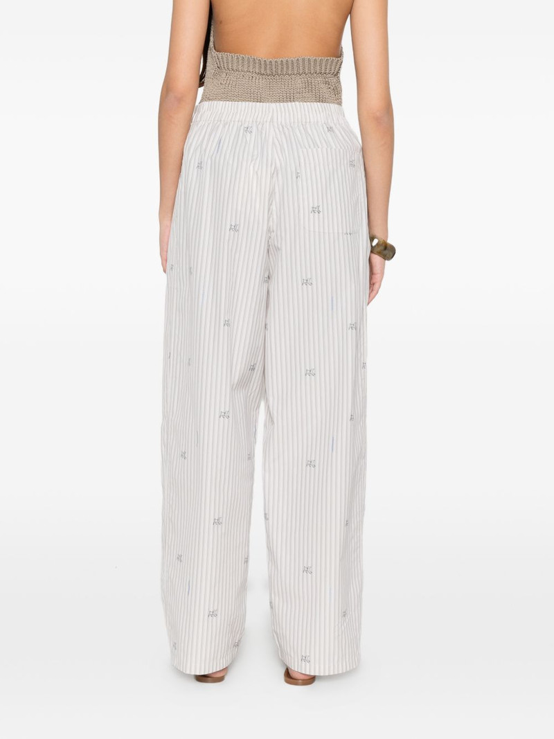 stripe-pattern embroidered trousers 4