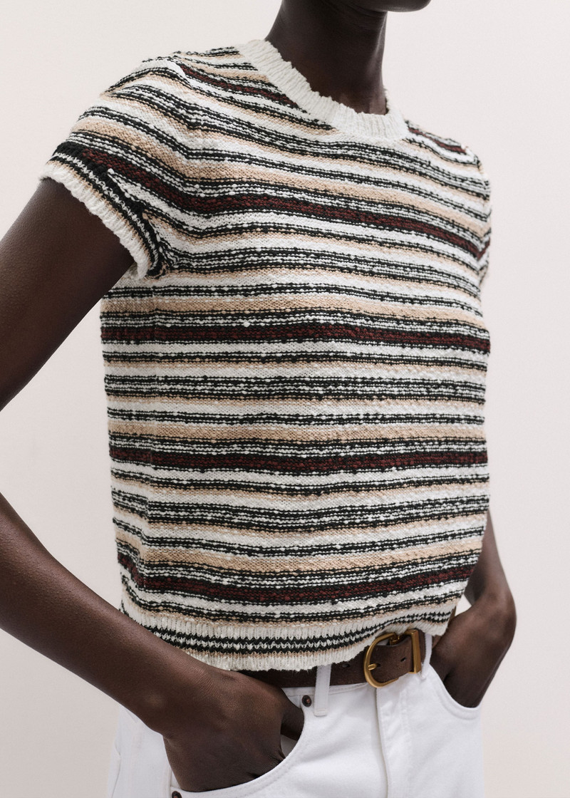 ME+EM Stripe Knit Baby Tee outlook