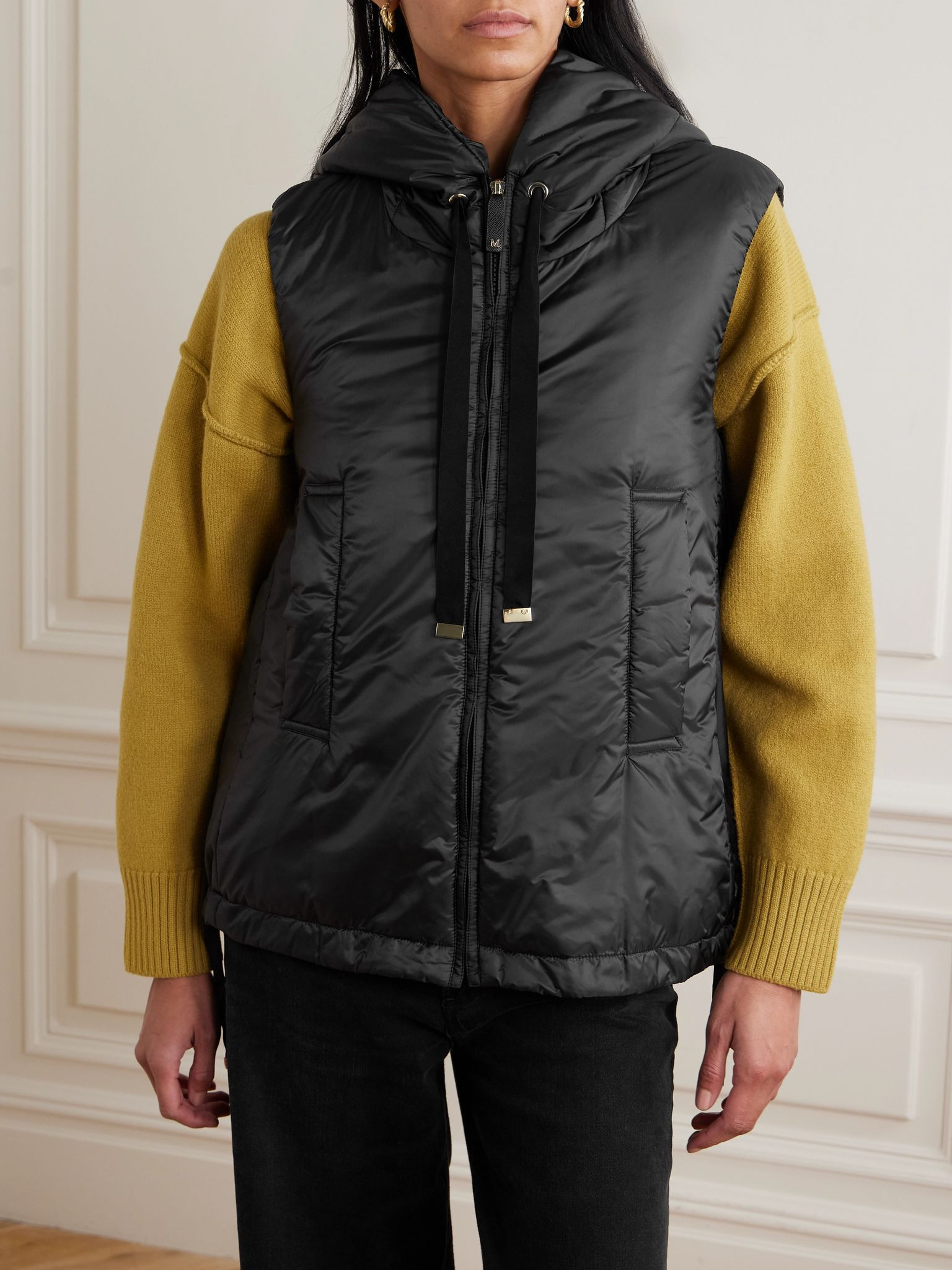The Cube hooded padded shell vest Black - 3