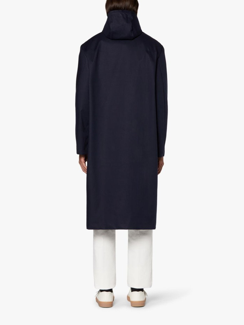 WOLFSON NAVY RAINTEC COTTON LONG HOODED COAT | GMC-110 3