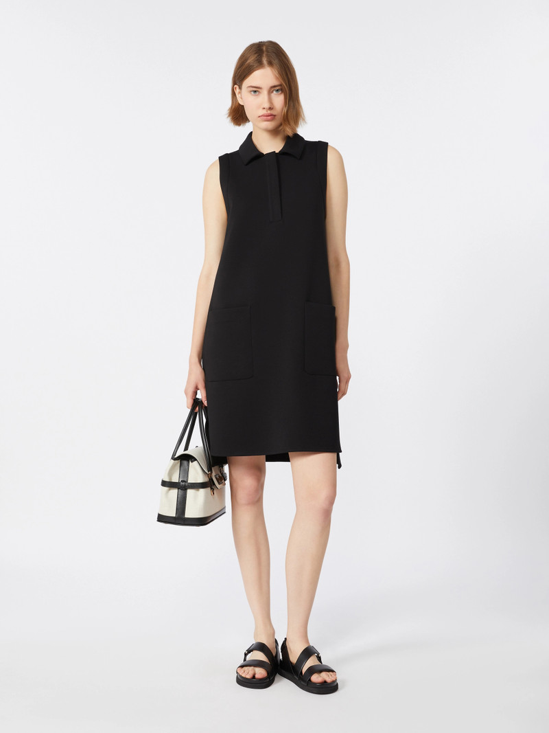 'S Max Mara SAGGINA Scuba jersey polo dress - BLACK outlook