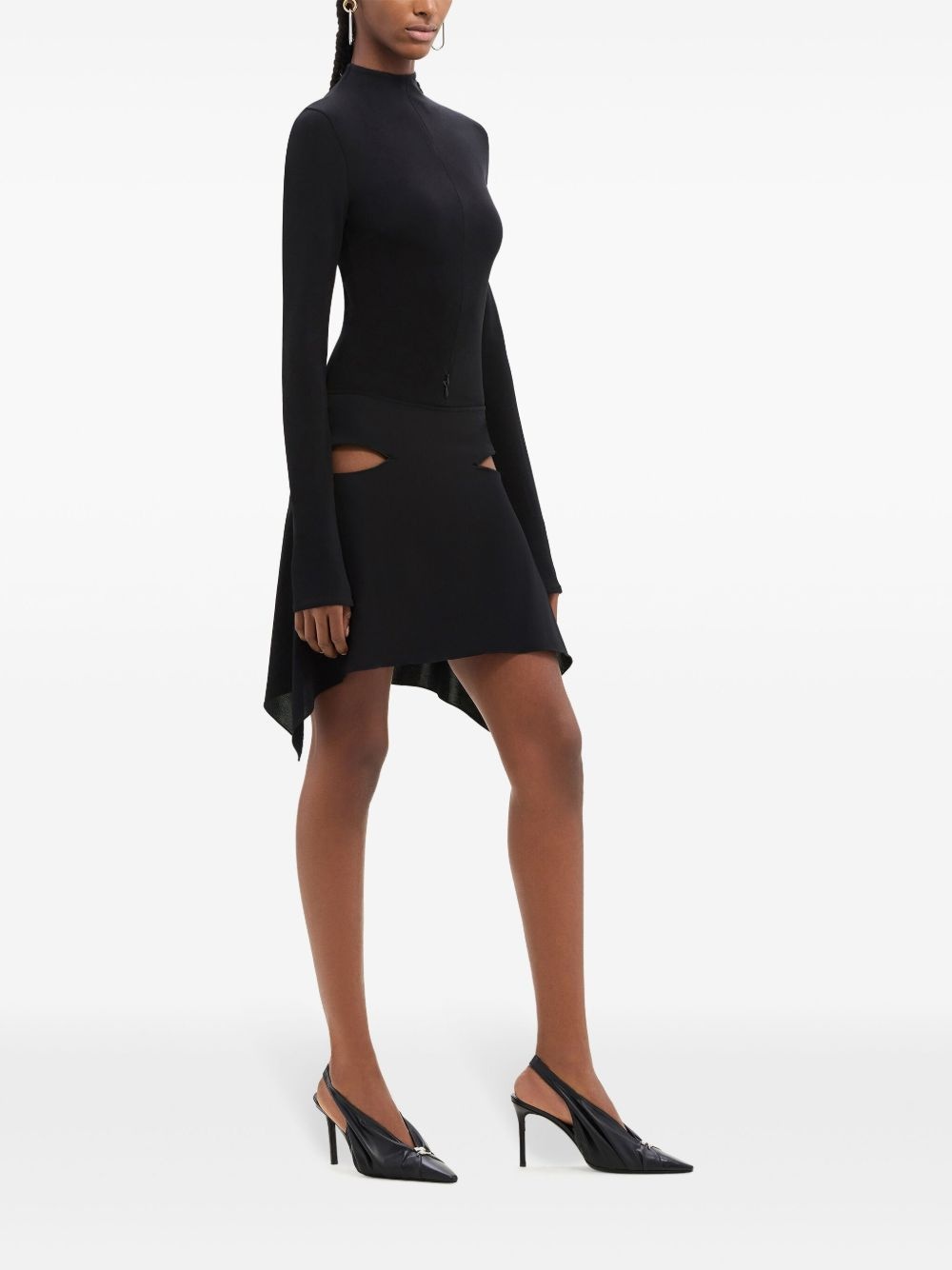 cut-out draped miniskirt - 3