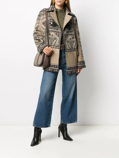 Etro wool printed pea coat outlook