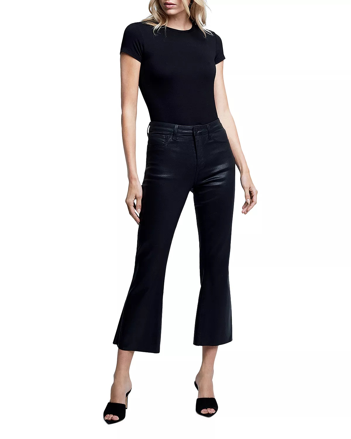 Kendra High Rise Cropped Flared Jeans - 4