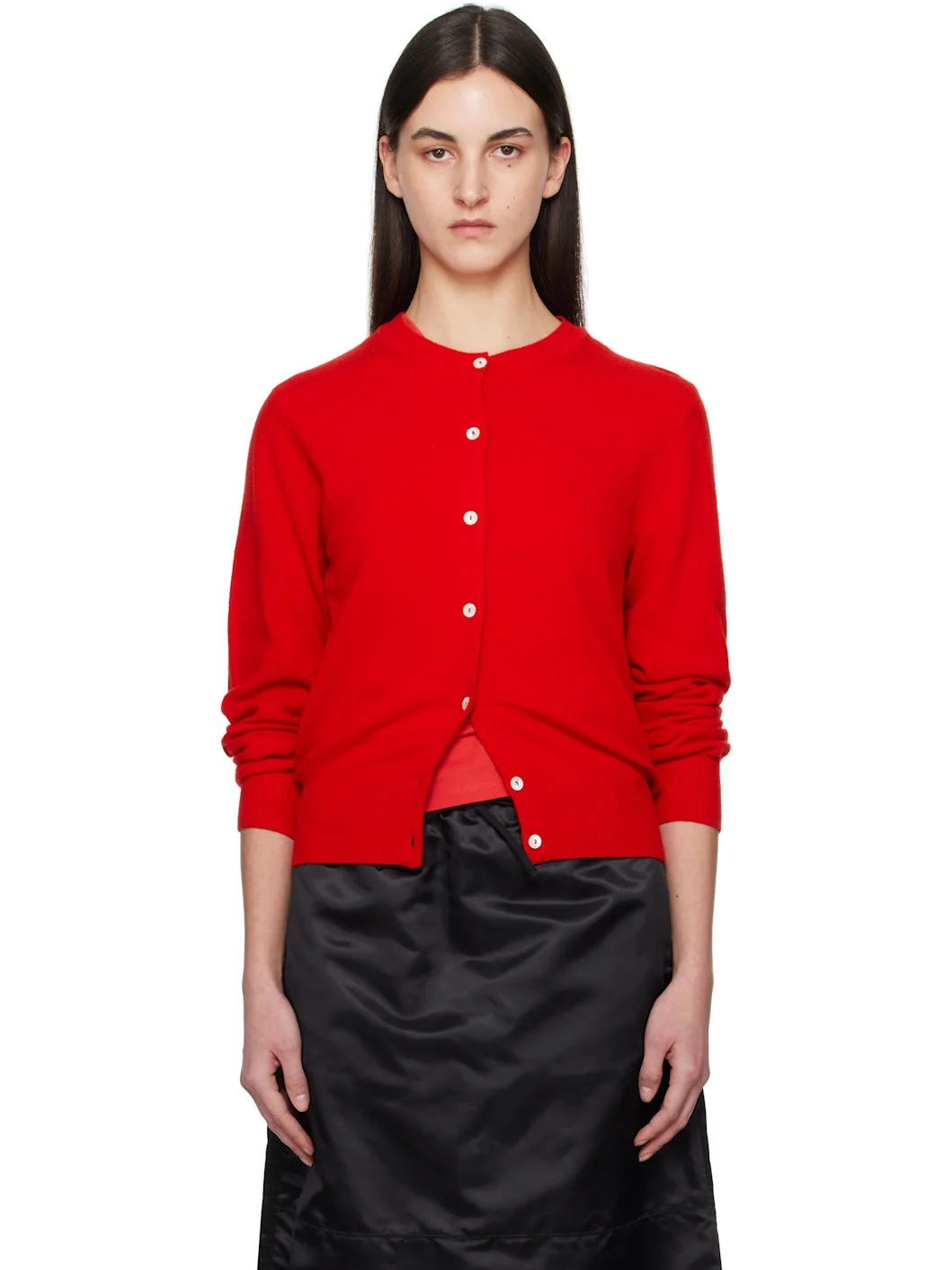 Red Emitt Wool Round Cardigan - 1