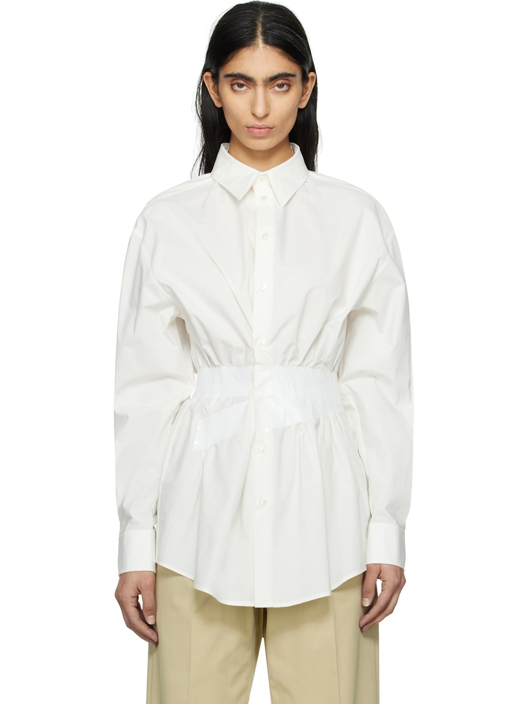 Off-White Cotton Poplin Taped Shirt - 1