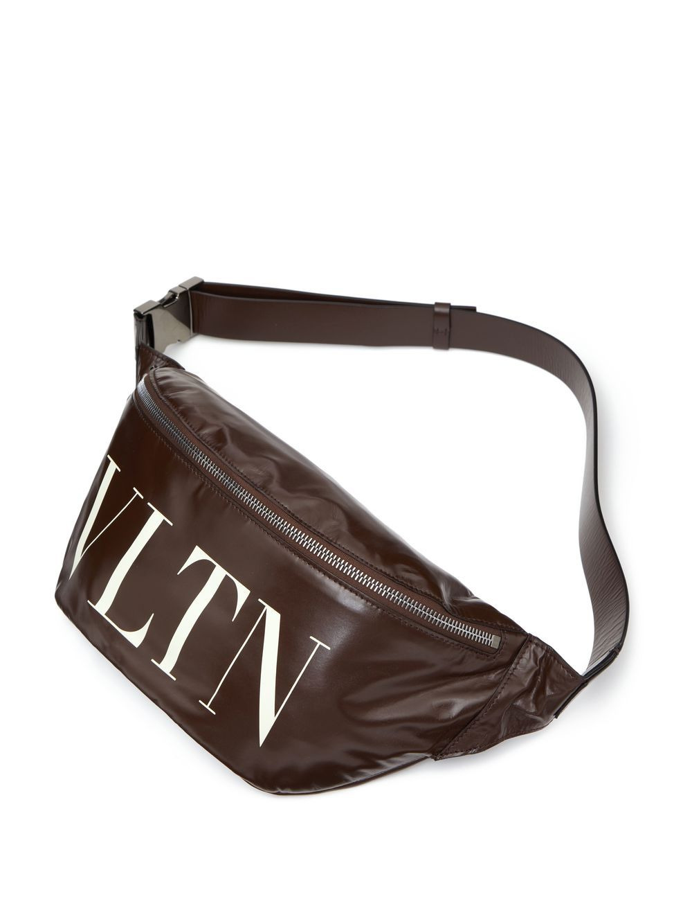 logo-print leather belt bag - 5