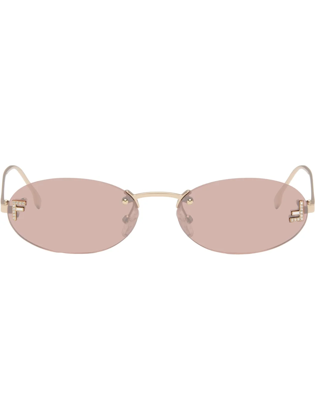 Gold 'Fendi First' Crystal Sunglasses - 1