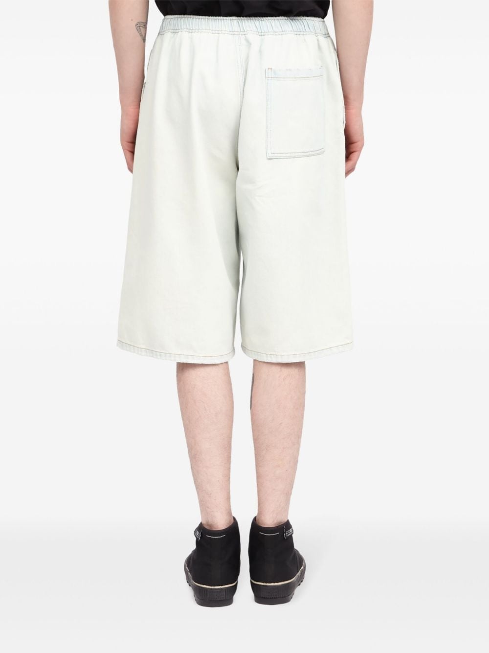 elasticated-waist denim shorts - 4