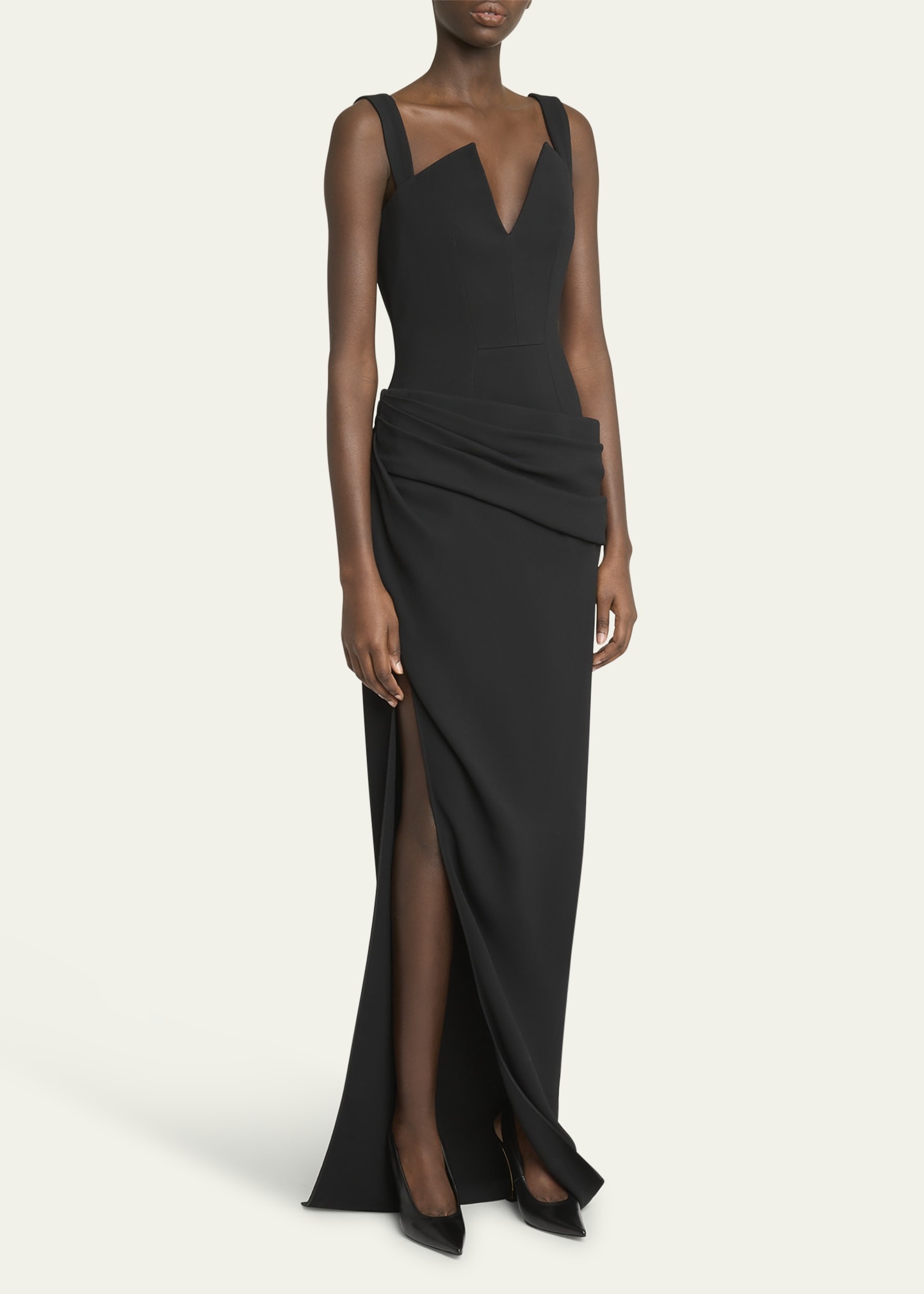 Givenchy Draped Sleeveless Slit Gown | bergdorfgoodman