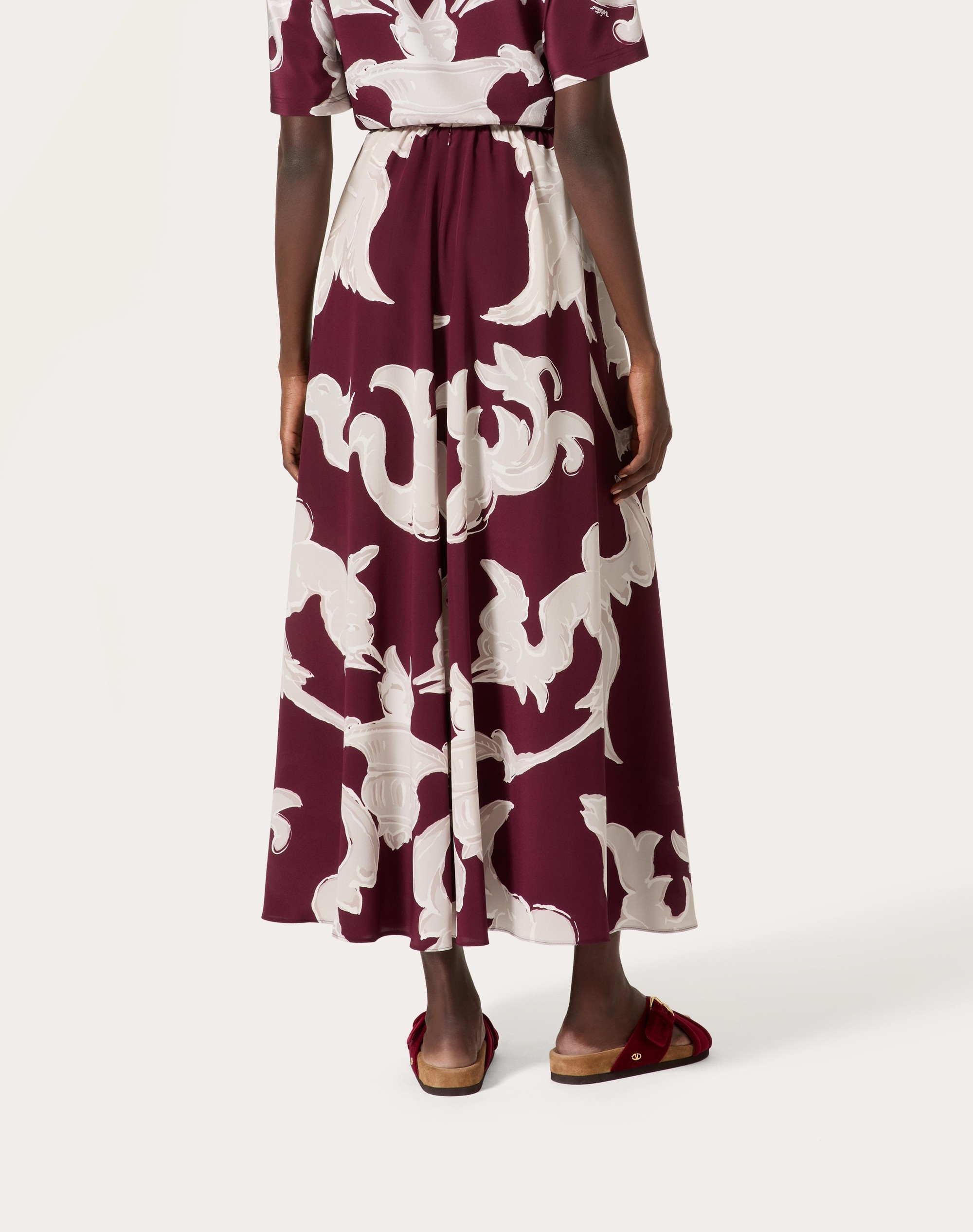 METAMORPHOS GRYPHON ALLOVER CREPE DE CHINE MIDI SKIRT - 4