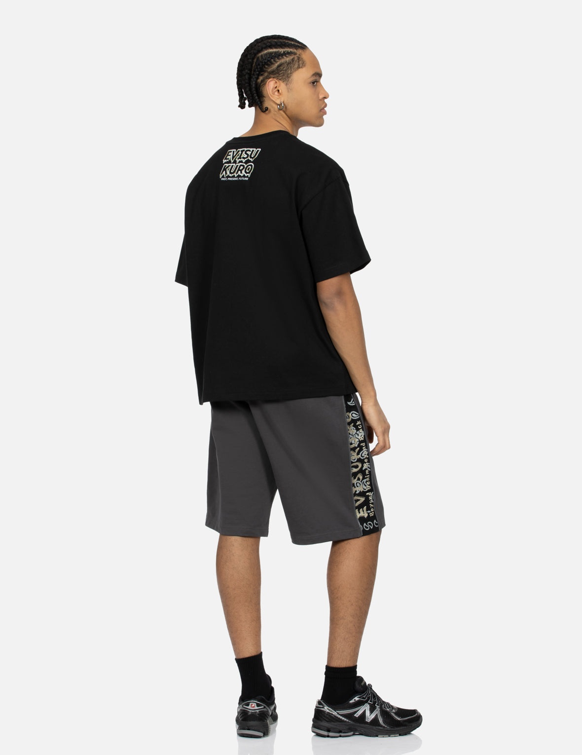 Side Zip Allover Paisley Print and Seagull Embroidery Regular Fit Sweat Shorts - 4