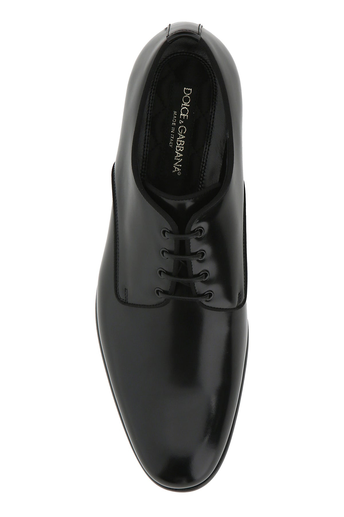Black leather lace-up shoes - 4