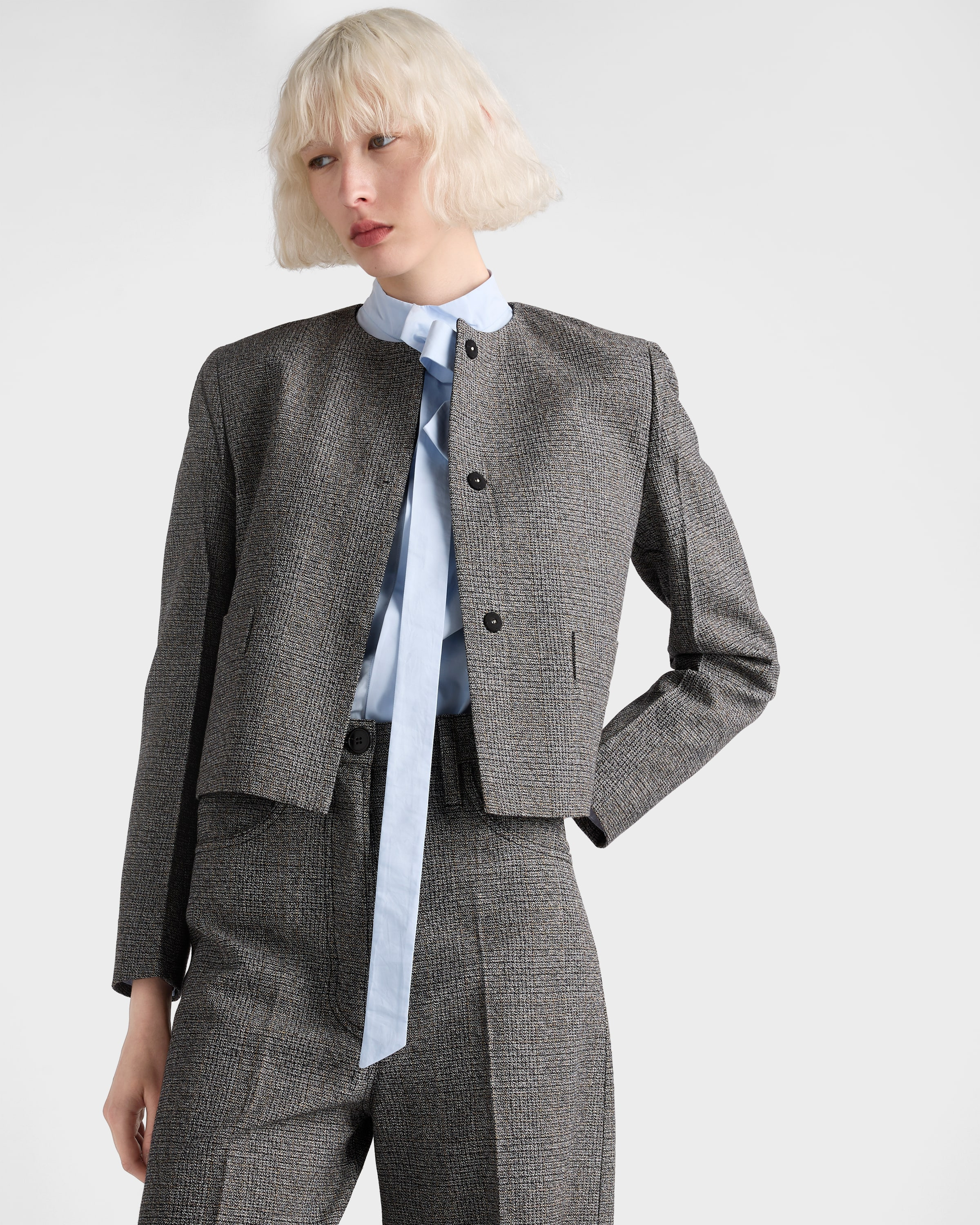 Single-breasted Princes of Wales mouliné jacket - 3