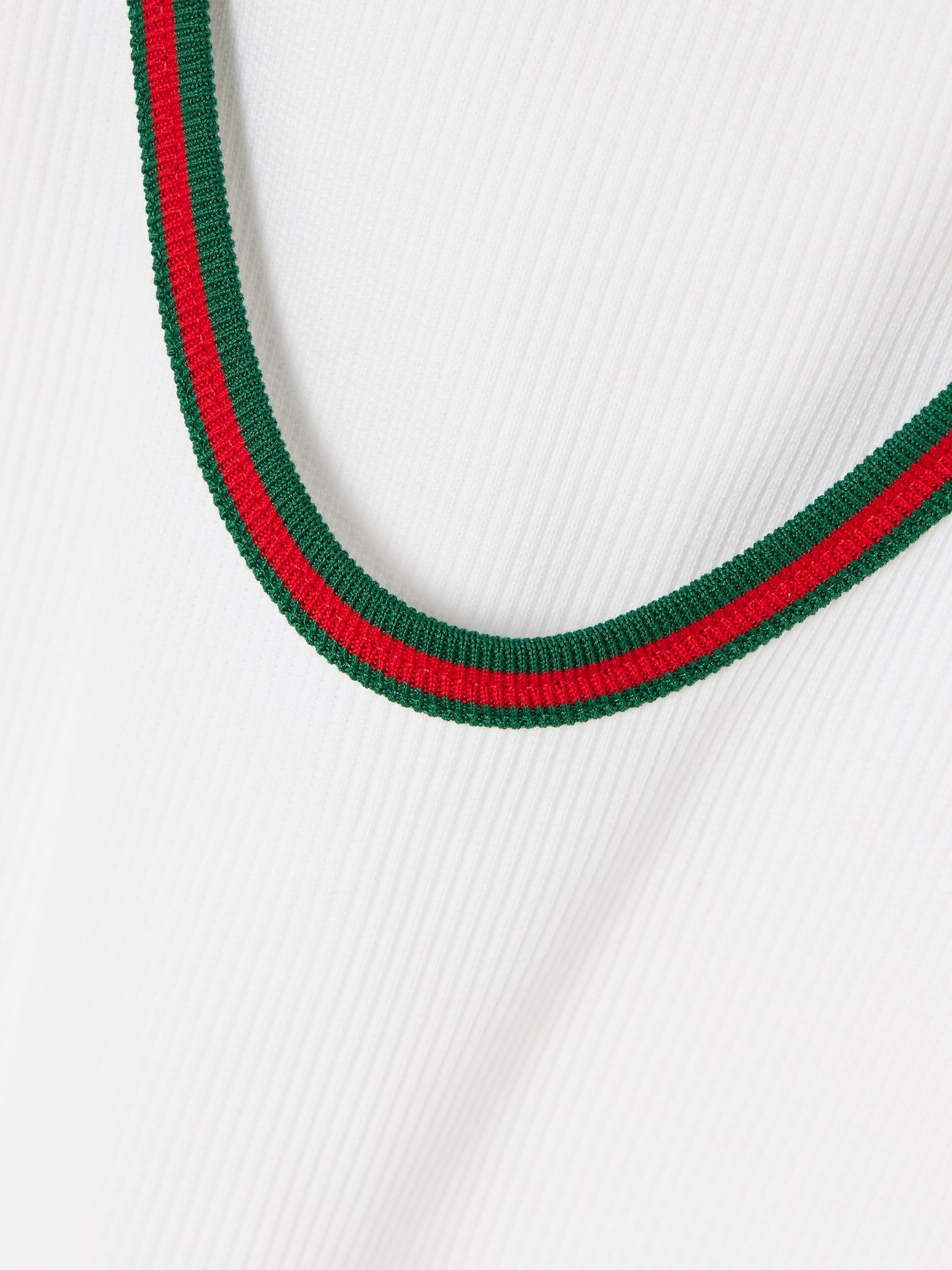 Webbing-trimmed ribbed stretch-cotton jersey tank White - 5