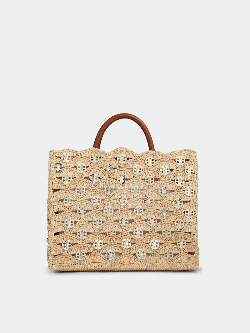 BEIGE TOTE BAG IN RAFFIA 1