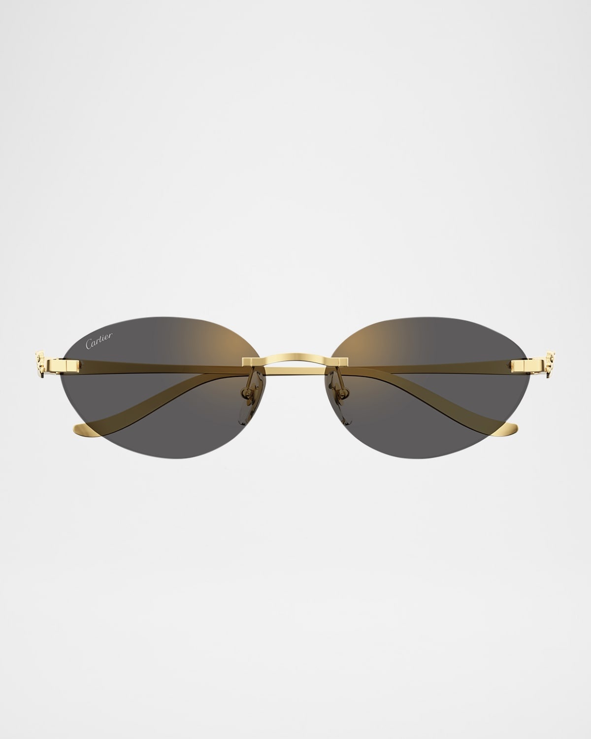 Panthère Rimless Metal Oval Sunglasses - 2