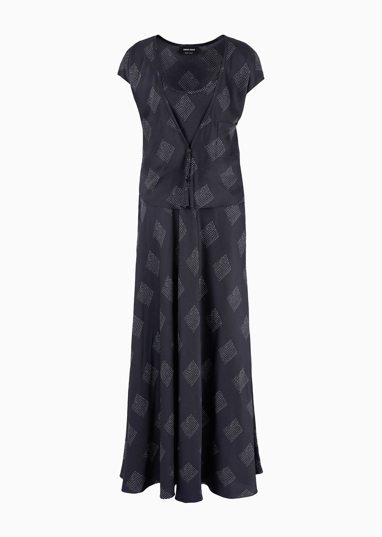 Printed silk-crépon dress - 1