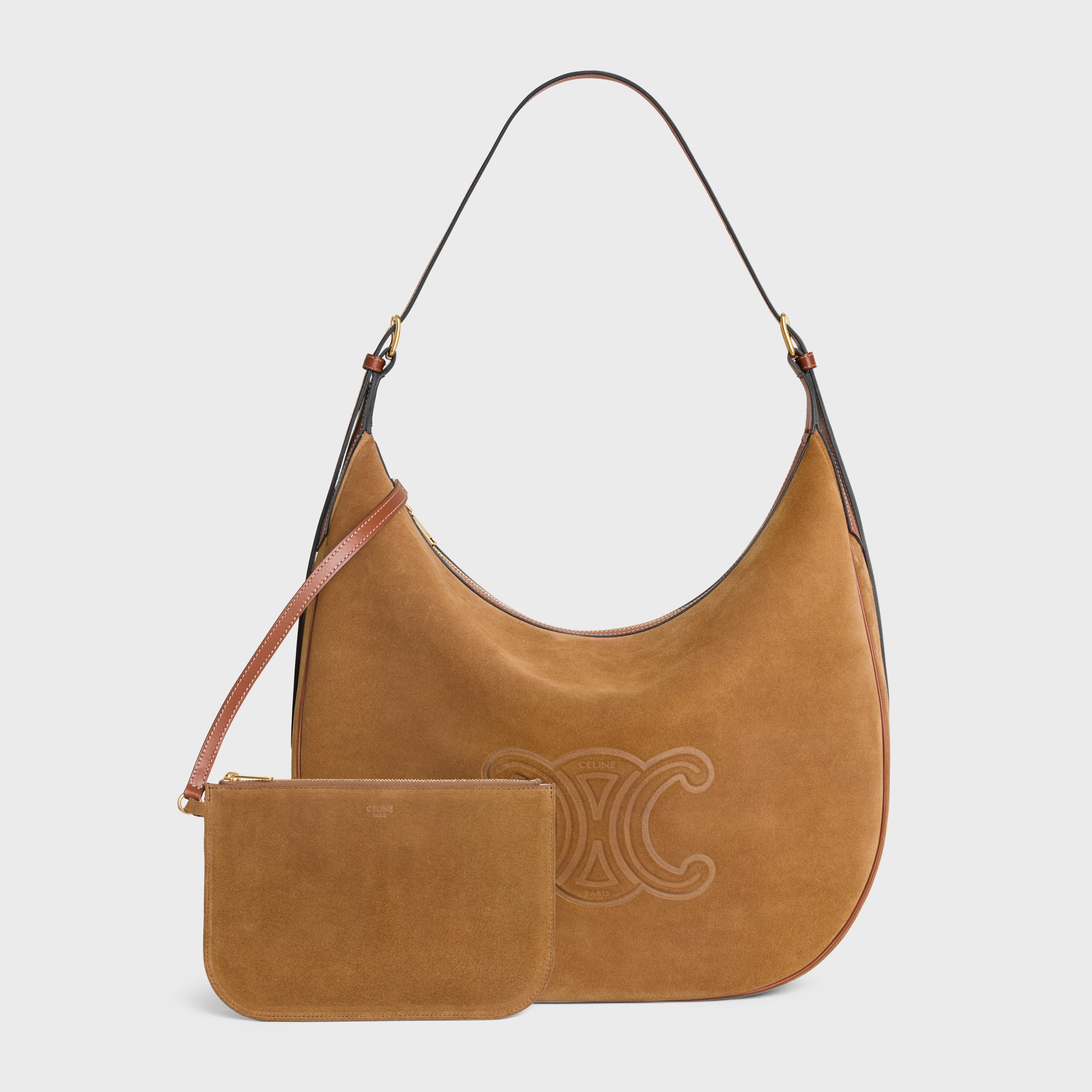 CELINE LARGE HELOÏSE CUIR TRIOMPHE BAG in SUEDE CALFSKIN