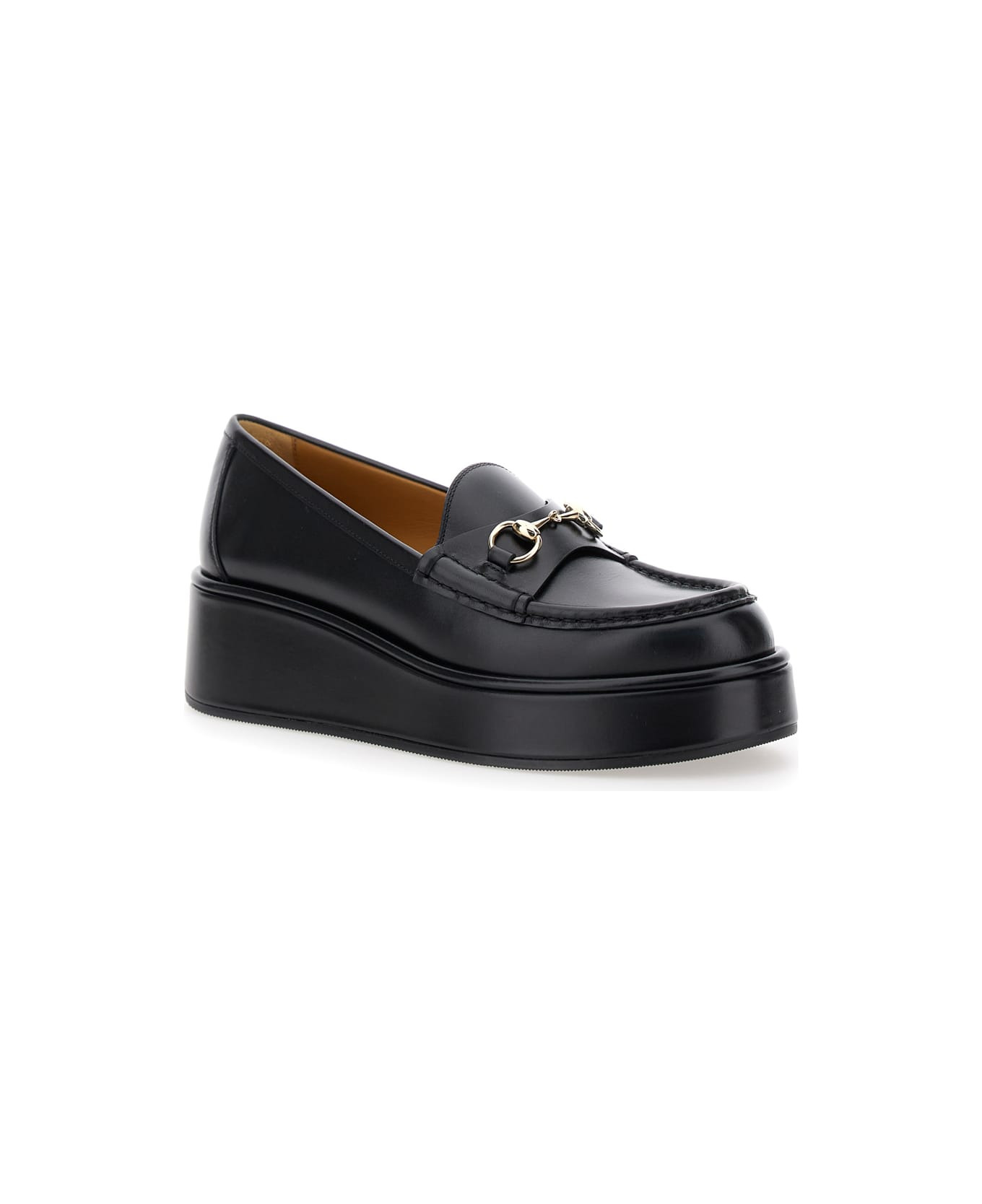 Black Loafers With Oversized Platform In Leather Woman - 2