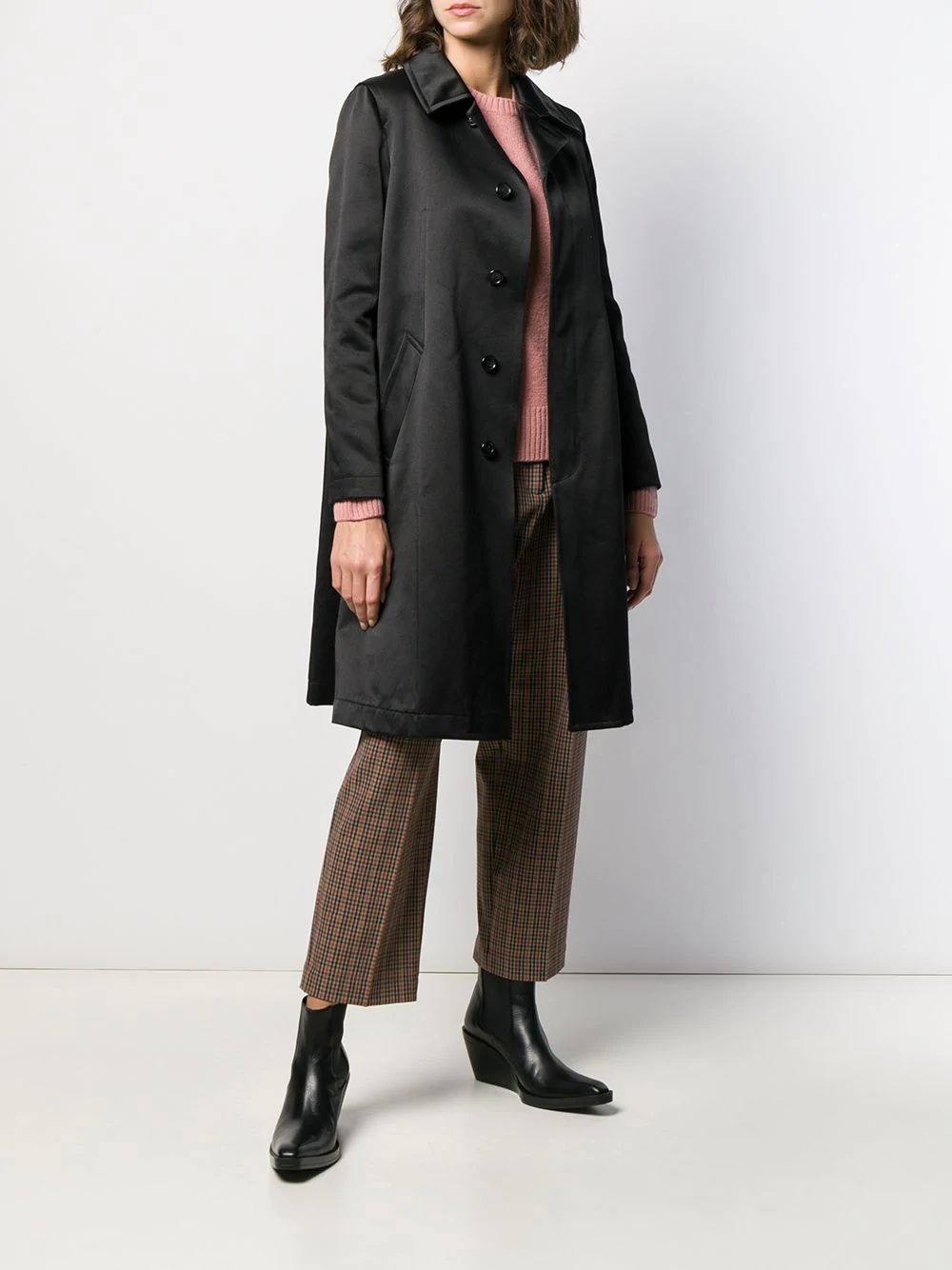 concealed front fastening coat - 2