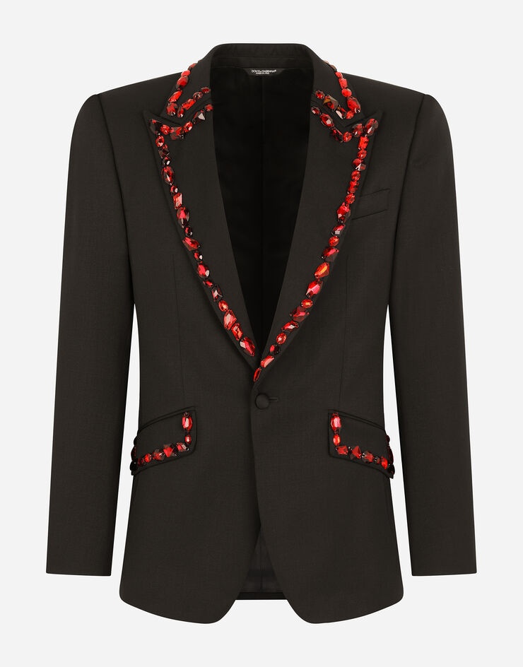 Wool Sicilia-fit suit with rhinestones - 1